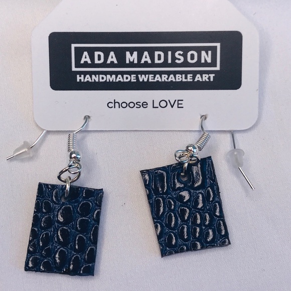 2-PIECE SET ❤️BLUE REVERSIBLE Handmade Lea… - Picture 3 of 8